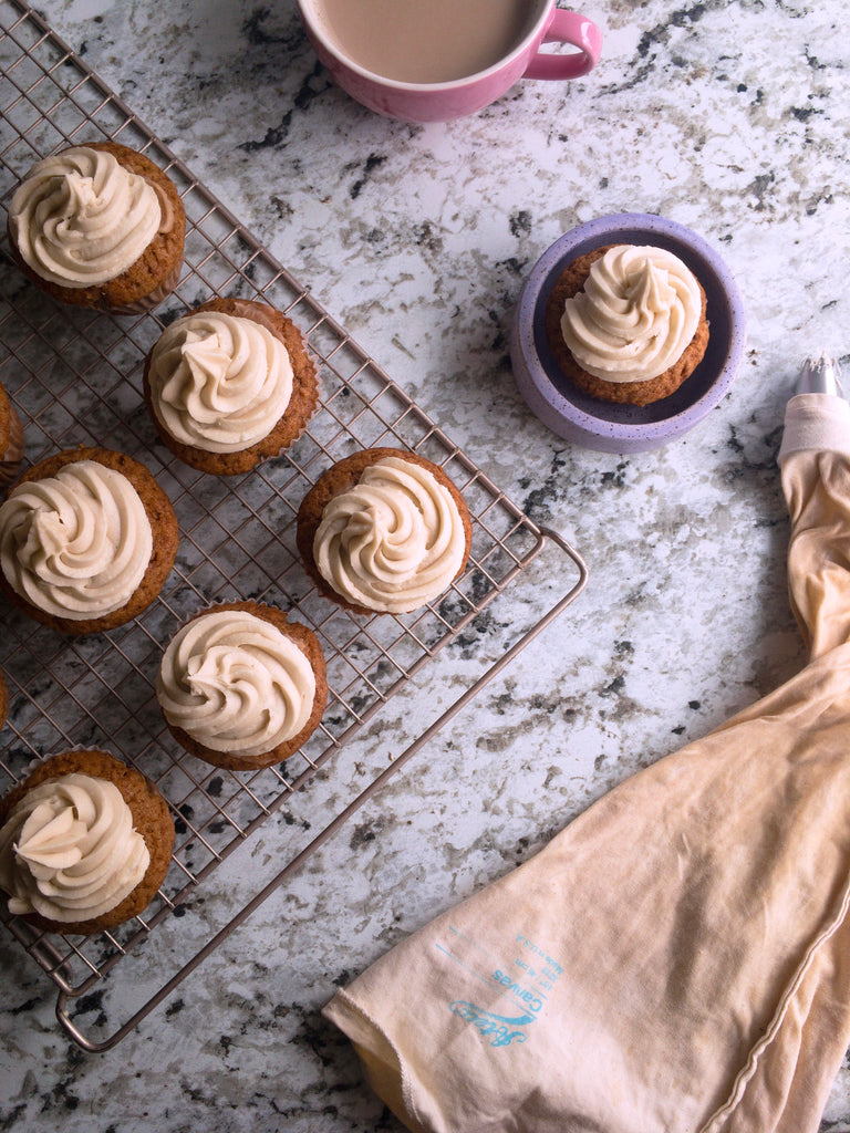 Lavender Fog Cream-Filled Cupcakes with Cream Cheese Frosting